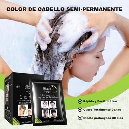 SHAMPOO TINTE O CUBRE CANAS Color NEGRO