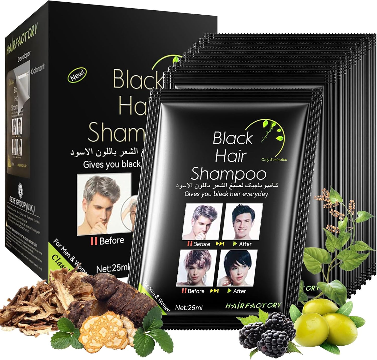 SHAMPOO TINTE O CUBRE CANAS Color NEGRO